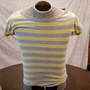 mix&co. spring yellow grey striped t